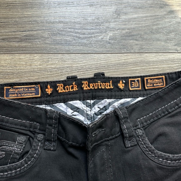 ROCK REVIVAL "Baldmen" Black
Slim Straight Jeans Mens 36 - Picture 3 of 6